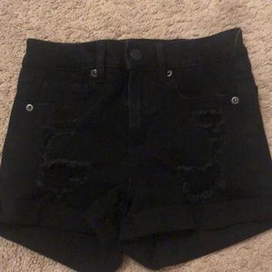 Aeropostale black stretch shorts with rips